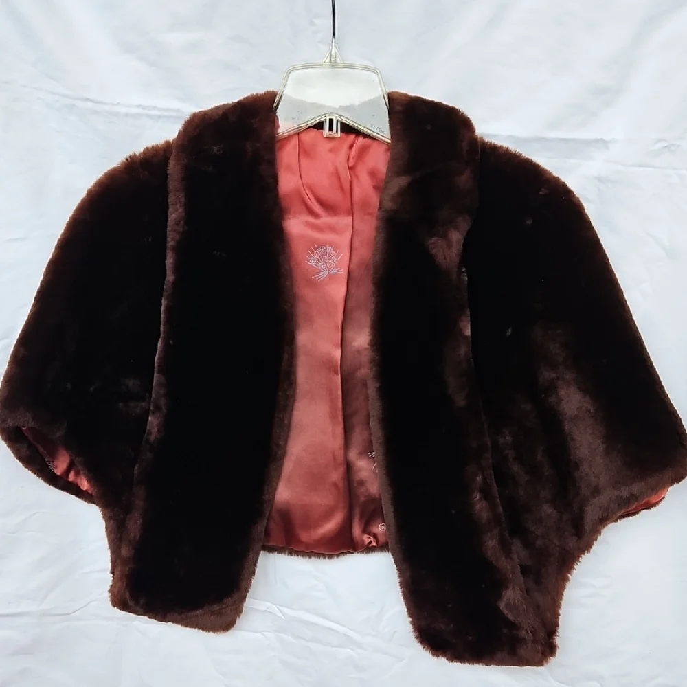 Faux Fur Wrap Cape OS
